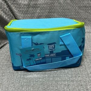 Trader Joe’s Mini insulated lunch box bag in blue and lime green